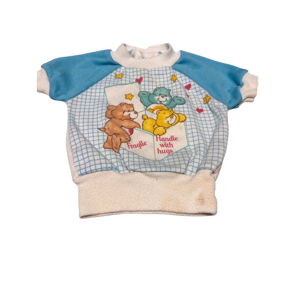 Vintage 1983 Care Bears Baby Sweatshirt 18 Months Dobie Handle with Care